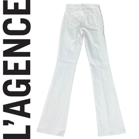 NWOT L'AGENCE Selma High Rise Sleek Baby Boot Jeans Blanc Size 25 Revolve $255 - Picture 8 of 14